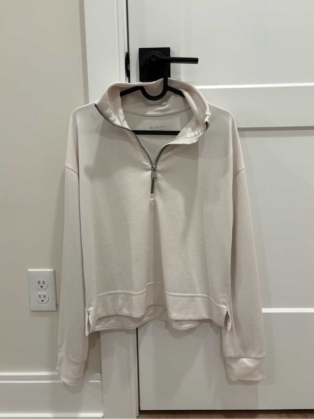 Athleta White Quarter-Zip Pullover Sweatshirt - Picture 2 of 9